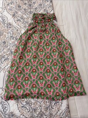 Jade Green Pink Floral Blouse